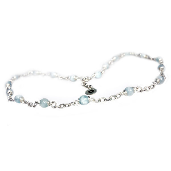 Ketting  Wrap Wire B6 – Aquamarijn – Sterling Zilver