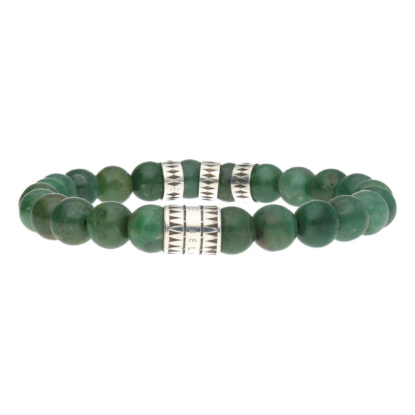 Armband Luxury B8 – Afrikaanse Jade – Geoxideerd Sterling Zilver