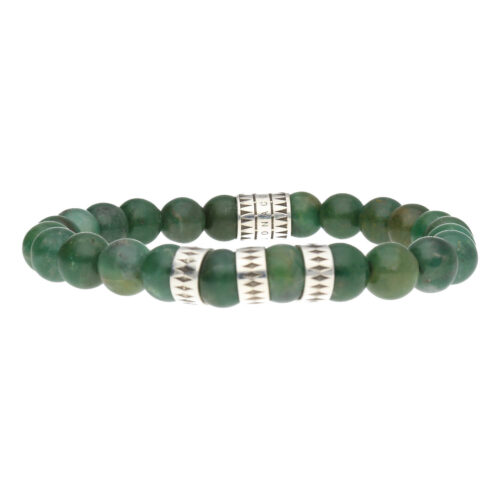 Armband Luxury B8 – Afrikaanse Jade – Geoxideerd Sterling Zilver