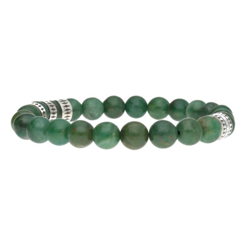 Armband Luxury B8 – Afrikaanse Jade – Geoxideerd Sterling Zilver