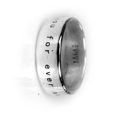 Ring Custom made – met uw tekst – Gepolijst Sterling Zilver