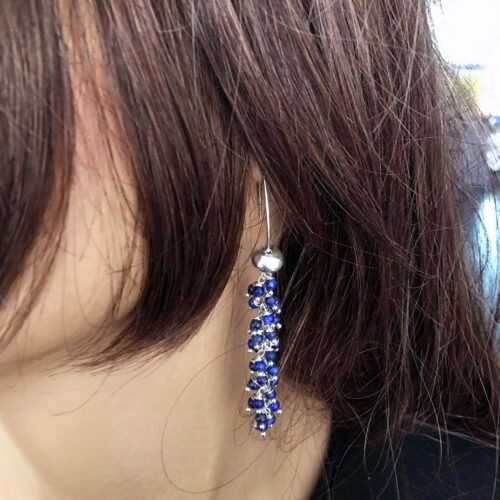 Oorbellen Wrap Wire – Lapis Lazuli – Sterling Zilver