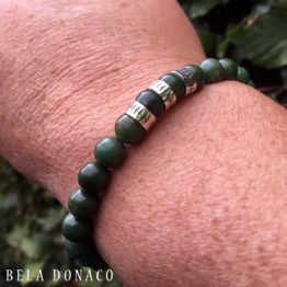 Armband Luxury B8 – Afrikaanse Jade – Geoxideerd Sterling Zilver