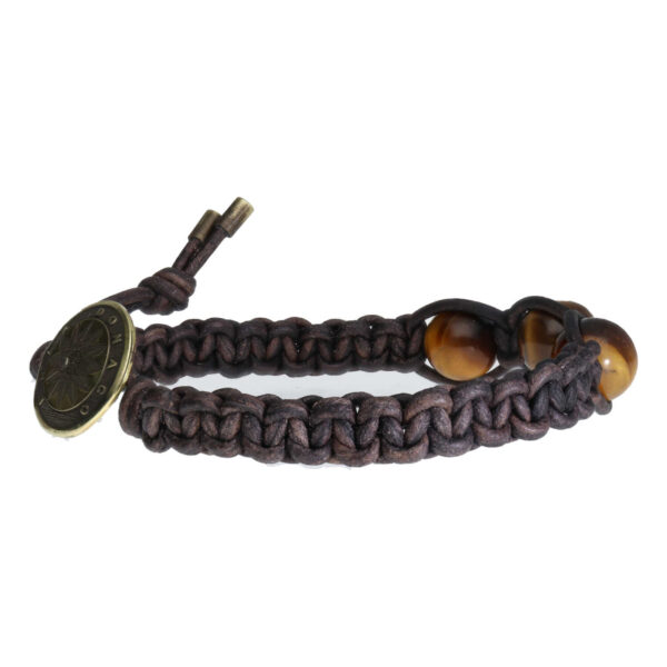 Armband Classic B10 – Tijgeroog – Geoxideerd Messing – Vintage leer