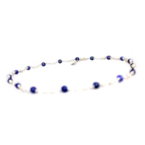 Ketting  Wrap Wire B6 – Lapis Lazuli – Sterling Zilver