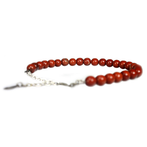 Heren enkelband Classic B8 – Redstone Jaspis – Sterling Zilver
