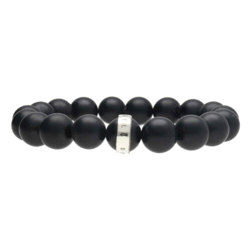 Armband Luxury B12 – matzwarte Onyx – Sterling Zilver