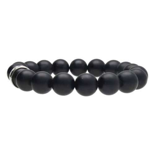 Armband Luxury B12 – matzwarte Onyx – Sterling Zilver