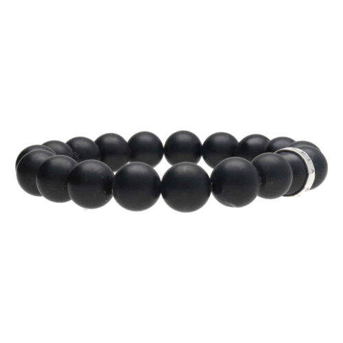 Armband Luxury B12 – matzwarte Onyx – Sterling Zilver