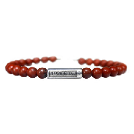 Armband Luxury B6 klem – Redstone Jaspis – Geoxideerd Sterling Zilver