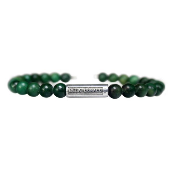 Armband Luxury B6 klem – Afrikaanse Jade – Geoxideerd Sterling Zilver