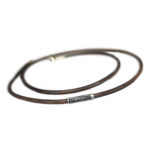 Ketting / Armband Classic w3 – vintage bruin leder - Geoxideerd Sterling Zilver