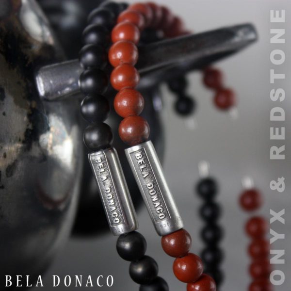 Armband Luxury B6 klem – Redstone Jaspis – Geoxideerd Sterling Zilver