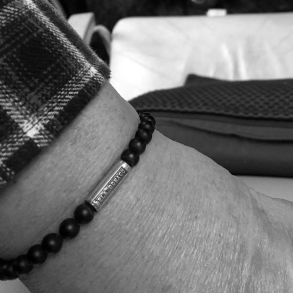 Armband Luxury B6 klem – Zwarte mat Onyx – Geoxideerd Sterling Zilver