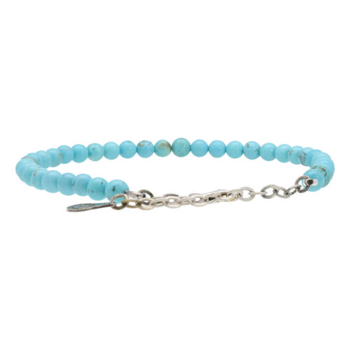 Enkelbandje Classic B6 – Turquoise – Sterling Zilver