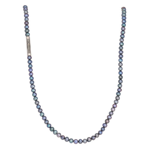 Parelketting Supreme Classic B5 – Zwarte Parels – Sterling Zilver