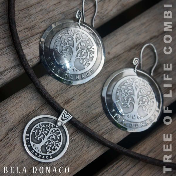 Oorbellen Bohemian W32 – Levensboom – Sterling Zilver