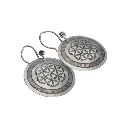 Oorbellen Bohemian W32 – Levensbloem – Sterling Zilver