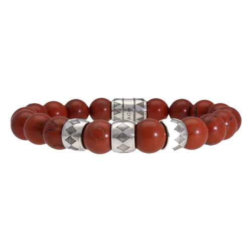 Armband Luxury B10 – Redstone Jaspis – Geoxideerd Sterling Zilver