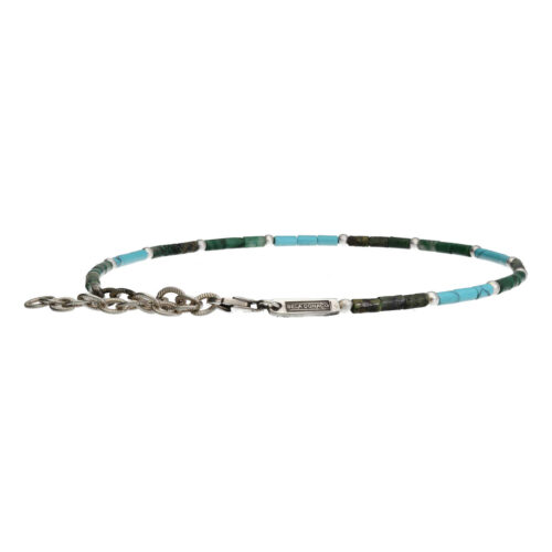 Enkelbandje Bohemian B2.5 – Turquoise – Afrikaanse Turquoise – Afrikaanse Jade – Sterling Zilver