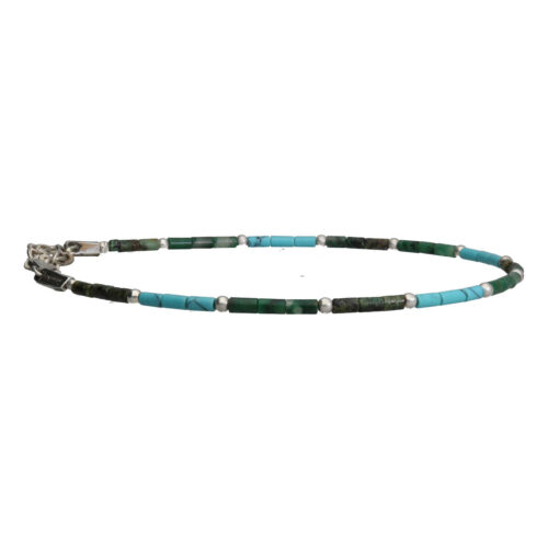 Enkelbandje Bohemian B2.5 – Turquoise – Afrikaanse Turquoise – Afrikaanse Jade – Sterling Zilver