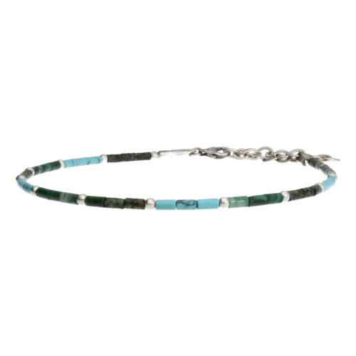 Enkelbandje Bohemian B2.5 – Turquoise – Afrikaanse Turquoise – Afrikaanse Jade – Sterling Zilver