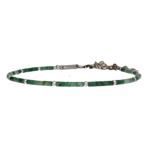 Enkelbandje Bohemian B2.5 – Afrikaanse Jade – Sterling Zilver