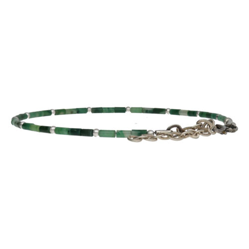 Enkelbandje Bohemian B2.5 – Afrikaanse Jade – Sterling Zilver