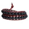 Wikkelarmband Classic B8 Mat Onyx rood leer-1