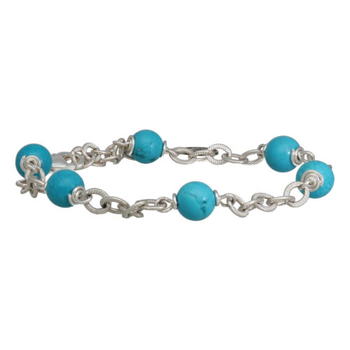 Armband Wrap Wire B6 – Hubei Turquoise – Sterling Zilver