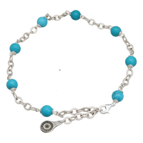 Enkelbandje Wrap Wire B6 – Hubei Turquoise – Sterling Zilver