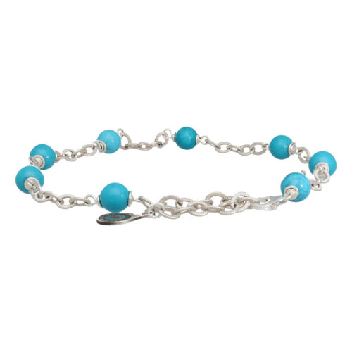 Enkelbandje Wrap Wire B6 – Hubei Turquoise – Sterling Zilver