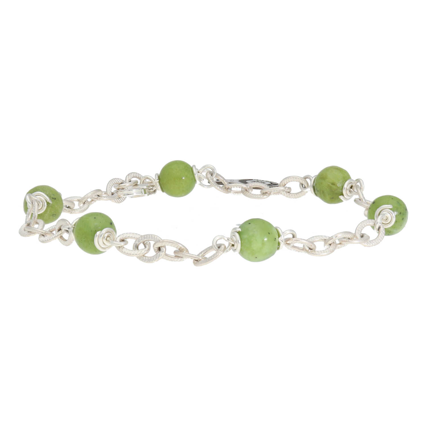 Armband Wrap Wire B6 Canadese Jade Sterling Zilver-1