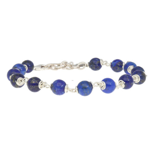 Armband Wrap Wire B6 – Lapis Lazuli – Sterling Zilver