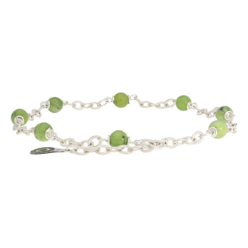 Enkelbandje Wrap Wire B6 – Canadese Jade – Sterling Zilver