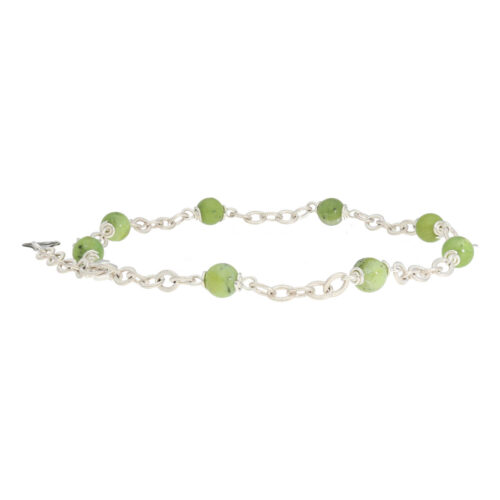 Enkelbandje Wrap Wire B6 – Canadese Jade – Sterling Zilver