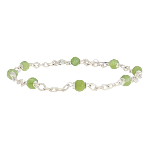 Enkelbandje Wrap Wire B6 – Canadese Jade – Sterling Zilver