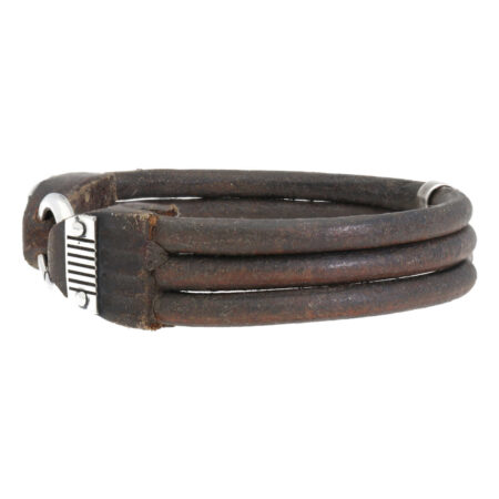 Armband Supreme W15 – Vintage bruin leder – Sterling Zilver