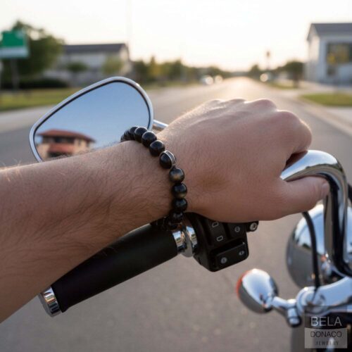 Armband Luxury B10 – Gold sheen Obsidiaan – Sterling Zilver