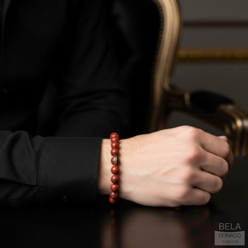 Armband Luxury B10 – Redstone Jaspis – Sterling Zilver