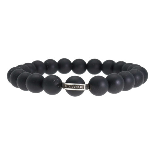 Armband Luxury B10 – mat Onyx – Sterling Zilver