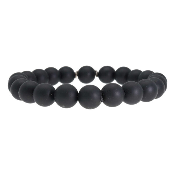 Armband Luxury B10 – mat Onyx – Sterling Zilver