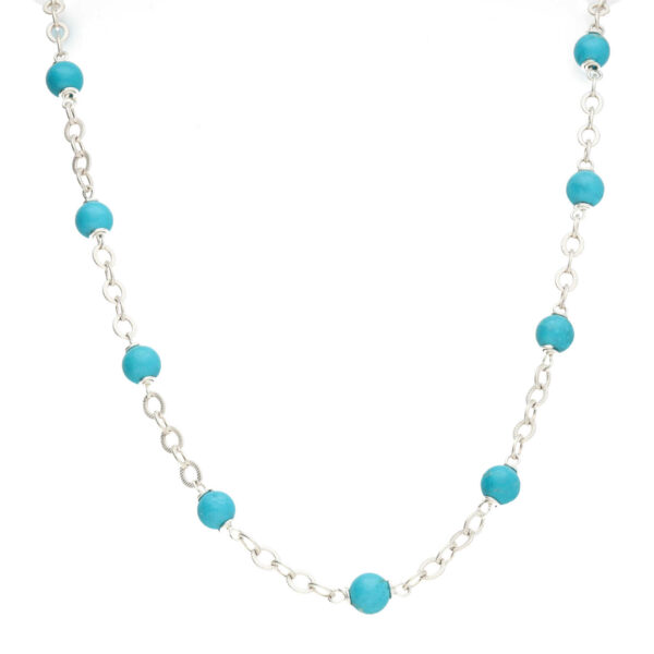 Ketting  Wrap Wire B6 – Hubei Turquoise – Sterling Zilver