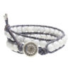 Wikkelarmband Classic B8 Howliet Vintage blauw-grijs Leder Sterling Zilver-3