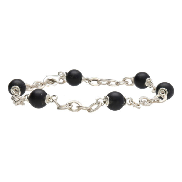 Armband Wrap Wire B6 – mat Onyx – Sterling Zilver