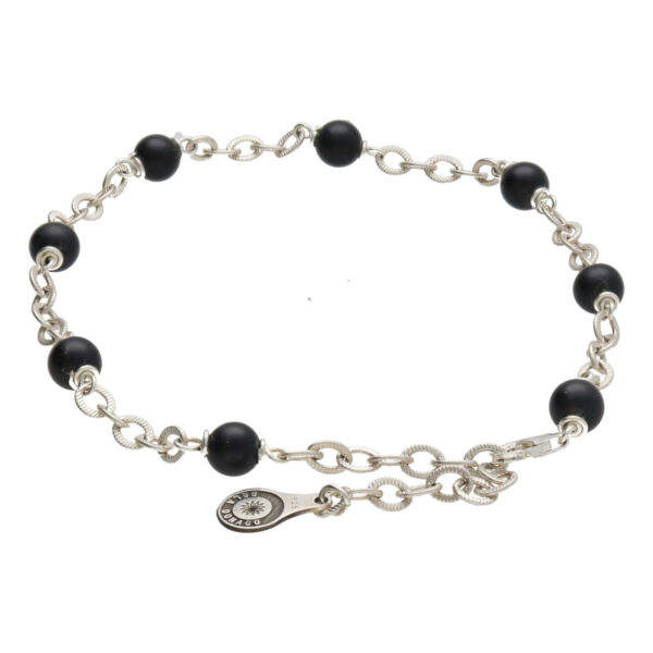 Enkelbandje Wrap Wire B6 – mat Onyx – Sterling Zilver