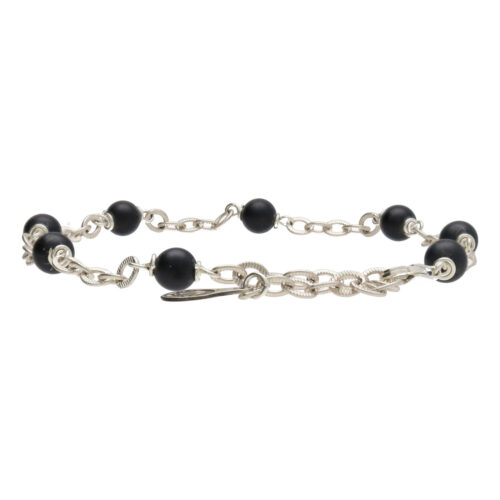 Enkelbandje Wrap Wire B6 – mat Onyx – Sterling Zilver