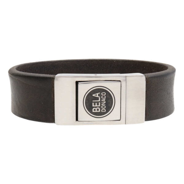 Armband Business line W20 – RVS – Vintage leder