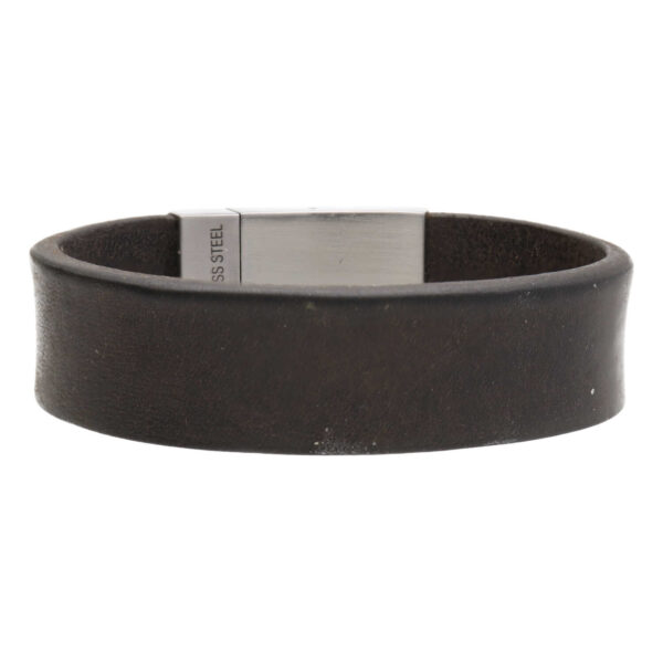 Armband Business line W20 – RVS – Vintage leder