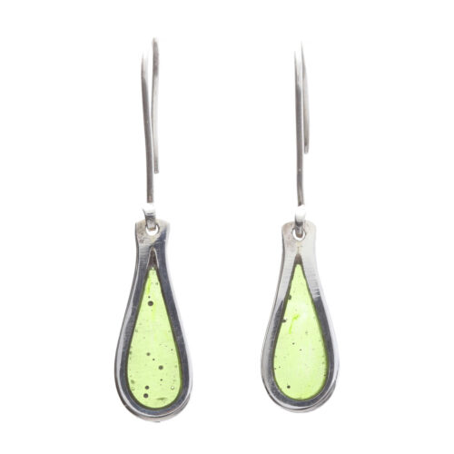 Oorbellen Resin art collection – Sterling Zilver – Lime green